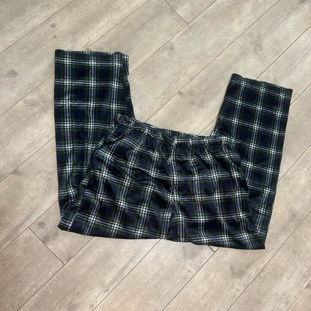 Preswick & Moore Premium Men’s Plaid Pajamas Silky Fleece XL Navy Green - Picture 13 of 16